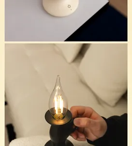Lampada da tavolo LED vintage con ricarica USB, controllo touch e luce notturna calda.