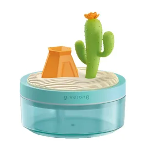 USB Desktop Luchtbevochtiger Mini Pot Landschap Luchtverspreider Met Kleurrijke Sfeerverlichting Stille Spray Draagbare Kantoor Huisdecoratie