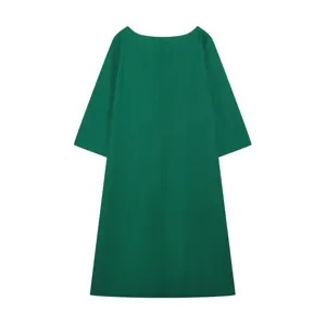Effen groene tuniek top met lange mouwen, casual losse pasvorm, comfortabele alledaagse details.