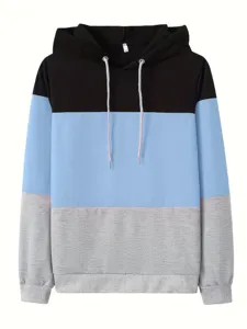 Γυναικείο φούτερ με κουκούλα colorblock casual μακρυμάνικο streetwear επάνω μέρος