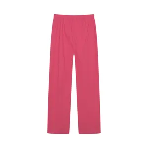 Roze casual broek voor dames, comfortabele rechte broek voor dagelijks gebruik en ontspanning.