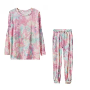 Women tie-dye lounge set long sleeve top and jogger pants casual comfy two piece outfit