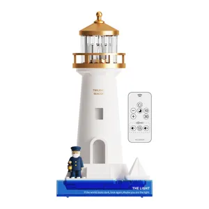 Polyleitourgikos Lampas Provolis Farou Selinis Audio Bluetooth Leykos Thorybos Nyxterino Fos Atmosfairas LED Lampas Komodinou