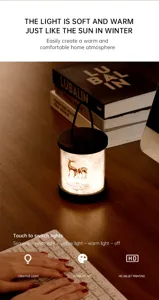 Φορητό φωτιστικό νυκτός LED με ζεστό φως και έλεγχο αφής για ζεστή διακόσμηση σπιτιού.