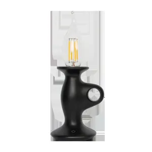 Lampada da Tavolo LED Luce a Candela Retro Vintage USB Ricaricabile Tattile Dimmerabile Luce Notturna Lampada da Scrivania