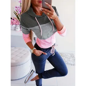 Γυναικείο σετ φούτερ colorblock και παντελόνι casual αθλητικό ντύσιμο μακρυμάνικο