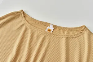 Women autumn ribbed collar detail top casual long sleeve knitted shirt comfortable fabric
