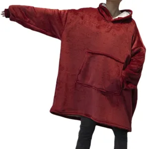 Hiver polaire couple couverture portable sweat à capuche oversize chaud peignoir