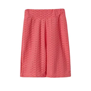 Pantaloncini sportivi yoga da donna rosa con trama a nido d'ape vista dettagliata ideale