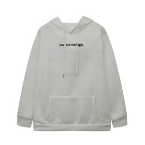 Casual fleece-lined hooded sweatshirt with kangaroo pocket and inspiring chest letter print.