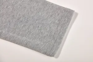 Grey long sleeve t-shirt cuff detail, fine knit fabric texture for women autumn wear.