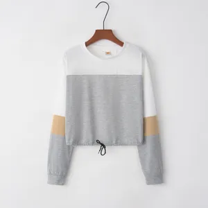 Stijlvolle colorblock sweatshirt met lange mouwen en ronde hals voor dames, casual.