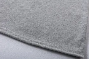 Grey casual clothing fabric detail, high quality stitching and soft texture for comfort.