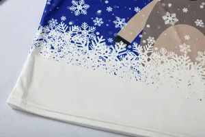Christmas snowflake print long sleeve casual top women winter fashion crewneck blouse