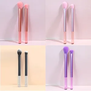 Professional Plastic Crystal Handle Eyeshadow Nose Shadow Makeup Brush Tool Fiber Bristles Portable Cosmetics Blending Brush Set