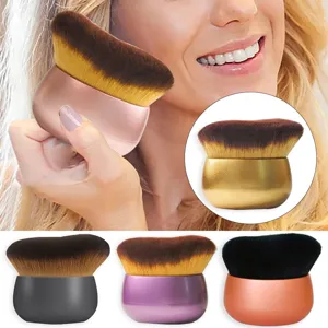 Multi-Functional Egg Shape Foundation Brush With Wave Synthetic Fiber Soft Bristles ABS Handle For Face Body Makeup Tool