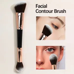 Doppelendiges Make-up Pinsel Set Synthetische Faser Borsten Gesicht Kontur Puder Rouge Augenbrauen Schattierung Kosmetik Werkzeuge Für Den Alltag Damen