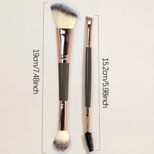 Professionelles doppelseitiges Pinselset mit weichen Borsten für Gesicht und Augen Make-up.