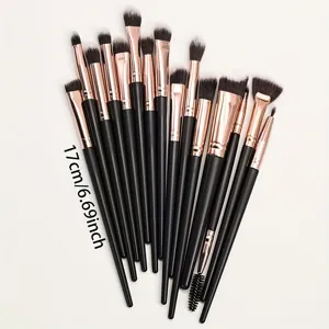 Professionele Make-up Borstel Set Synthetische Vezelharen Plastic Handvat Oogschaduw Blending Borstels Met Roségoud Huls Schoonheidstools Voor Vrouwen