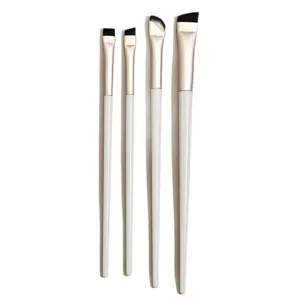 4-teiliges weißes Make-up Pinsel Set professionelle Eyeliner Augenbrauen Kosmetik Werkzeuge
