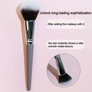 Professional Olive Purple Loose Powder Brush With Soft Nylon Bristles And Wooden Handle Large Fluffy Blush Brush For Makeup Setting Contouring Beauty Tools