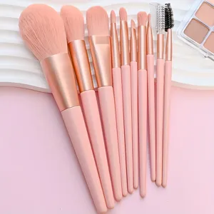 Professionelles 10-teiliges rosafarbenes Pinselset weiche Borsten für Make-up Lidschatten