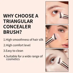 Triangular concealer makeup brush with soft bristles for precise eye and face details.