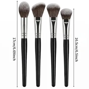 Professional makeup brush set 4pcs soft synthetic powder contour foundation brushes