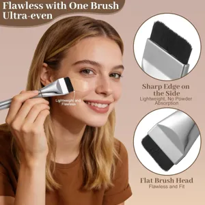 Professioneller flacher Foundation-Pinsel mitweichen dichten Borsten für makelloses Make-up.