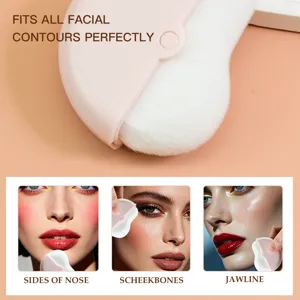 360 rotating makeup brush with dust cover powder contour facial application detail view