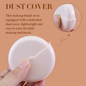 Close-up detail view of the portable rotating makeup brush dust cover, lightweight design.