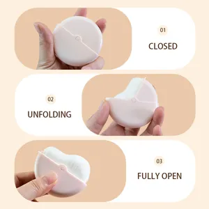 Portable rotating makeup brush with dustproof cover for powder and contouring application.