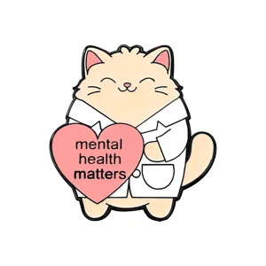 Mignonne chat docteur broche en émail santé mentale insigne pour vêtements et sacs