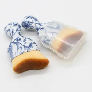 Curve contour makeup brush blue and white porcelain wave head foundation brush portable