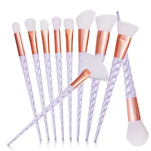 10-Piece Unicorn Makeup Brush Set Professional Soft Synthetic Face Eye Cosmetic Tools
