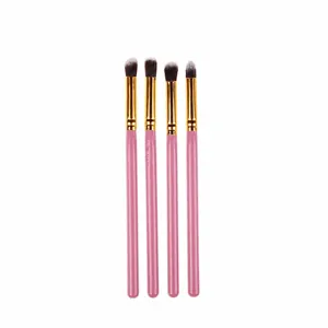 4pcs small eyeshadow makeup brush set pink handle professional eye blending tools kit