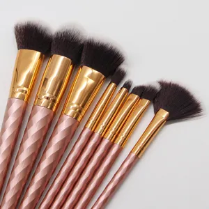 8-piece rose gold makeup brush set professional cosmetic beauty tools for daily use.
