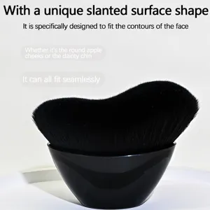 Unique slanted wavy makeup brush, professional face contour blending powder brush for women.