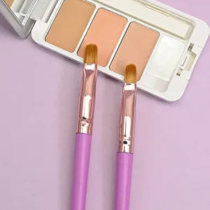 Purple makeup brush set soft hair cosmetic brushes for beginners professional tools