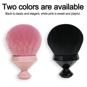Large diamond makeup brush with soft mushroom head, perfect for powder and blush application.