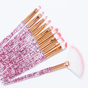 10pcs Crystal Glitter Makeup Brush Set Eye Shadow Blending Brushes Professional Detail