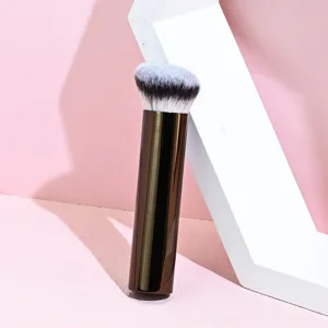 Pennello per trucco a tubo lungo singolo, setole morbide per contouring e cipria, strumento di bellezza.