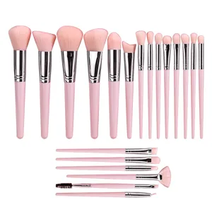 Professionelles rosa Make-up Pinsel Set 20 Stk weiche synthetische Puder Lidschatten Pinsel.