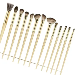 13-piece gilt eye makeup brush set, professional soft blending eyeshadow brush beauty tool.