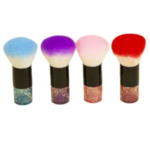 Professional makeup brush large loose powder blush brush with glittering crystal handle for beauty.