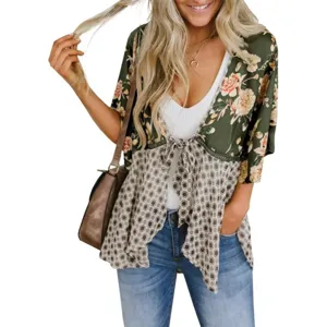 Sommer blumen druck v-ausschnitt chiffon bluse damen freizeit kurzarm elegante hemd
