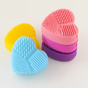 Herzförmiges Silikon Make-up Pinsel Reinigungsset bunte Kosmetik Werkzeuge für Reinigung