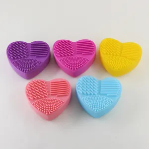 Silikon Make-up Pinsel Reinigungsmatte, herzförmiges Reinigungswerkzeug für Kosmetikpinsel.