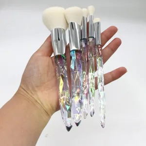 5 pcs crystal makeup brush set diamond handle professional cosmetic tools for face eye makeup