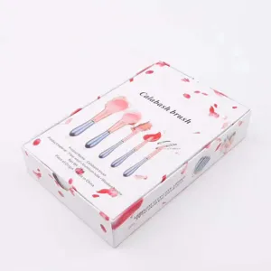 Detailed view of the 5-piece pink diamond makeup brush set with crystal handle and soft fibers.